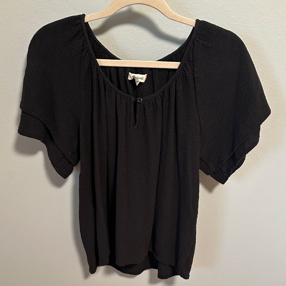 Madewell Black Short Sleeve Blouse